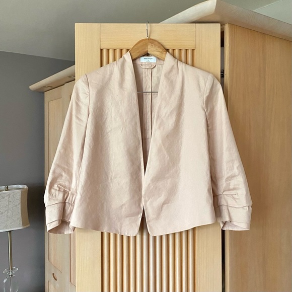 Aritzia babaton power short blazer pink linen - Picture 5 of 10